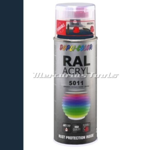 Acryl lak RAL5011 Staalblauw hoogglans in 400ml spuitbus -Duplicolor