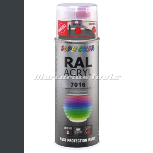 Acryl lak RAL7016 Antraciet Grijs hoogglans in 400ml spuitbus -DupliColor