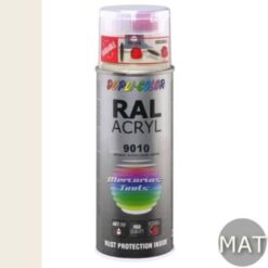 Acryl lak RAL9010 Helder Wit mat in 400ml spuitbus -DupliColor