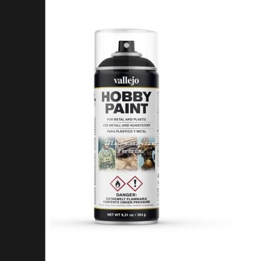 Black 28012 Vallejo Hobby paint spuitbus primer