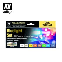 Bluelight Set 71154 voor ambulances en poltie voertuigen Vallejo Model Air acryl 8x 17ml