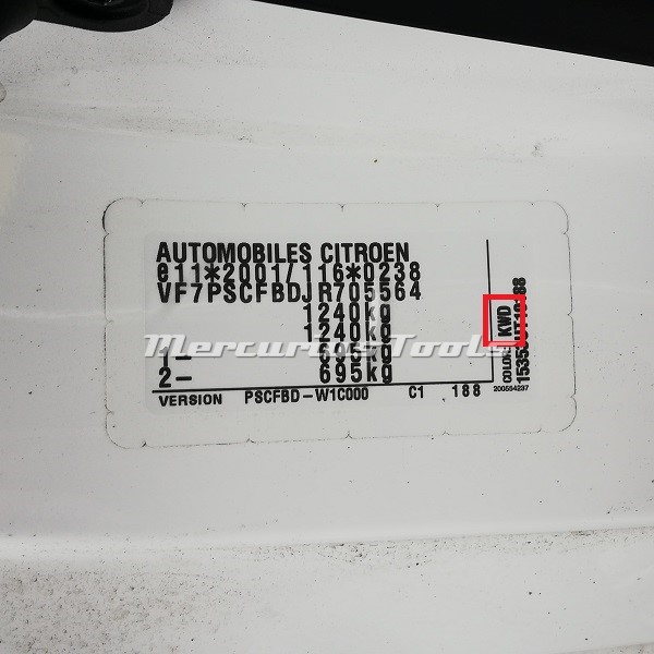 Citroen C1 2018 kleurcode KWD Blanc Lipizan - Lipizzan white - Mercurius Tools