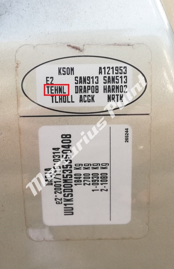 Dacia Logan 2008 kleurcode sticker autolak kleur achterhalen Mercurius Paint