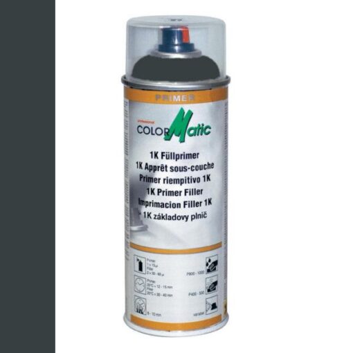 Filler en primer sneldrogend grafietgrijs grondverf 1k 400ml spuitbus -Colormatic HG6