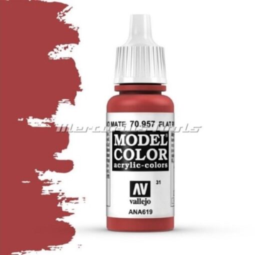 Flat Red 70957 Model Color acryl Vallejo Airbrush verf 17ml