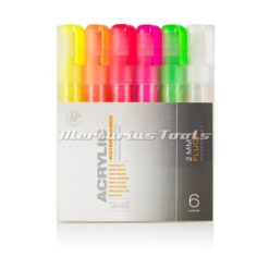 Fluor acryl markers 2mm in set van 6 -Montana