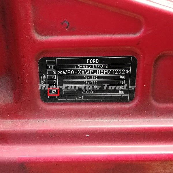Ford Fiesta kleurcode K2 Colorado Red 2002 - 2008 Mercurius Tools