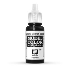 Glossy Black 70861 Model Color acryl Vallejo verf 17ml