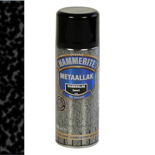 Hamerslag anti roest lak zwart H160 spuitbus Hammerite
