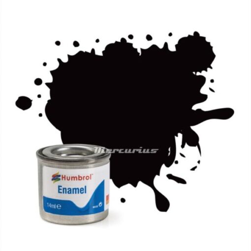 Humbrol Coal Black Satin nr 85 modelbouw verf enamel in potje 14ml