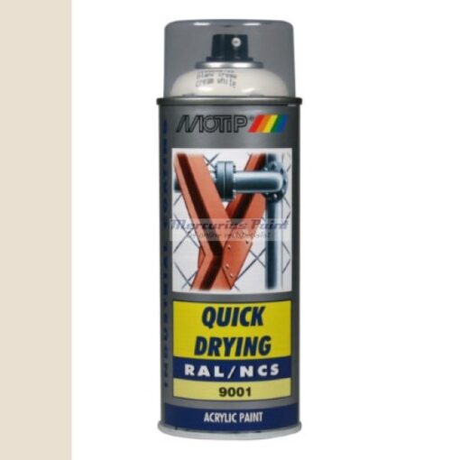 Industrial lak RAL9001 creme wit hoogglans 400ml -Motip 07045