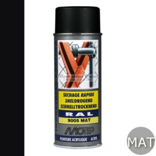 Industrial lak RAL9005 diep zwart mat 400ml -Motip 07238