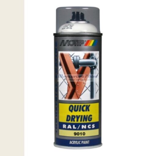 Industrial lak RAL9010 helder wit 400ml -Motip 07040-