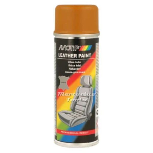 Leerverf bruin RAL8001 Motip Leather spray in spuitbus 200ml 04237