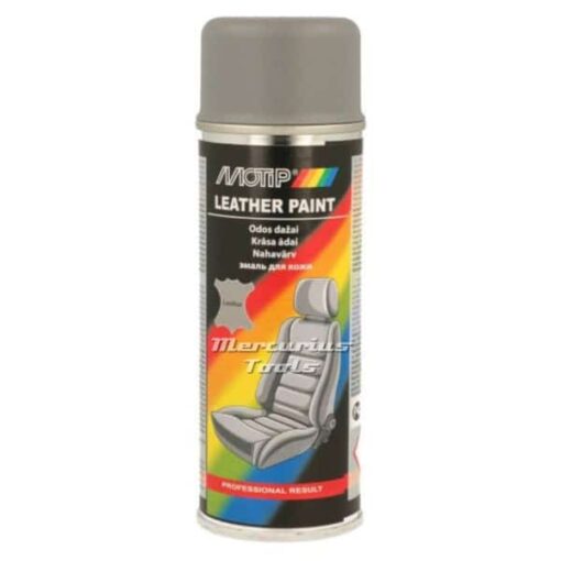 Leerverf grijs Motip Leather spray in spuitbus 200ml 04232