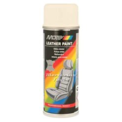 Leerverf wit RAL9016 Motip Leather spray in spuitbus 200ml 04236