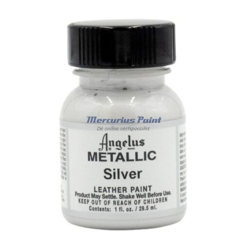 Leerverf zilver 29.5ml potje Silver -Angelus