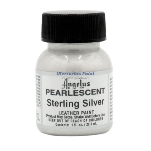Leerverf zilver parelmoer 29.5ml potje Pearlescent Sterling Silver -Angelus