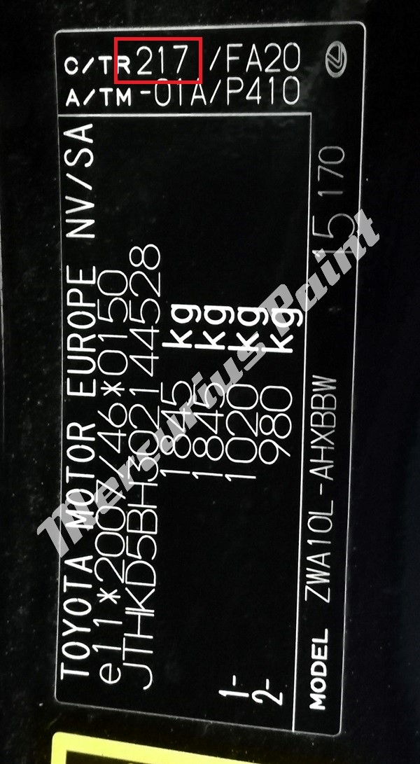 Lexus IS 2013 kleurcode sticker autolak kleur achterhalen Mercurius Paint