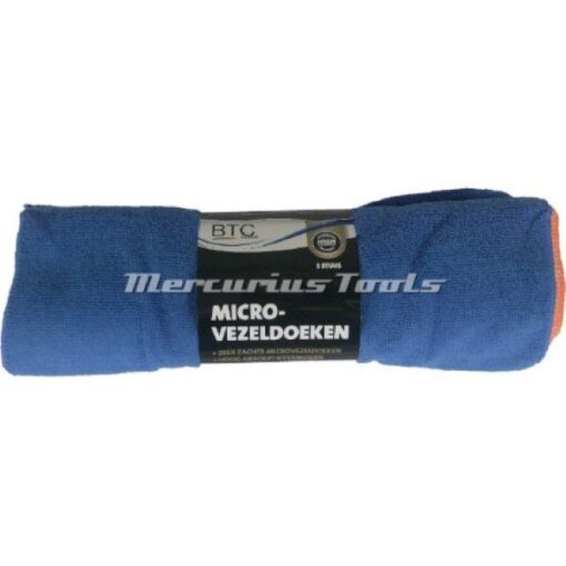 Poetsdoeken microvezeldoek set van 5 -BTC Blue Line