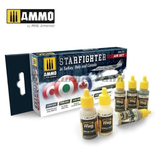 Starfighter vliegtuigen Turkije Italië Canada Aircraft Paint Series modelbouwverf set 6 delig Ammo MIG7231