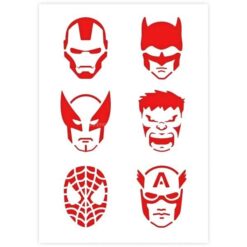 Superhelden symbolen A4 stencil 350x230mm QBIX