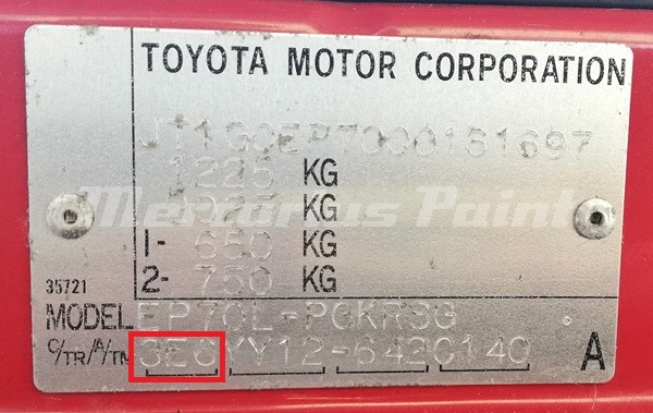Toyota starlet 1985 tot 1989 kleurcode sticker autolak kleur achterhalen Mercurius Paint