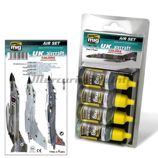 UK vliegtuigen 1950-heden Engeland Aircraft Paint Series modelbouwverf set 4 delig Ammo MIG7203